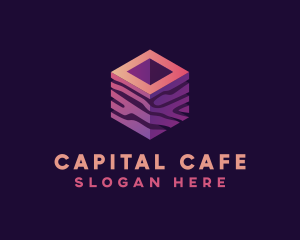 3D Gradient Cube logo design