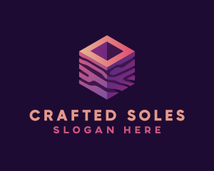 3D Gradient Cube logo design