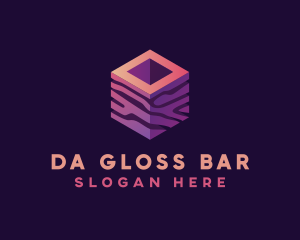 3D Gradient Cube logo design