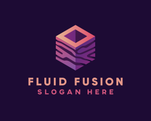 3D Gradient Cube logo design