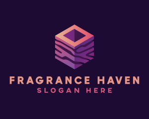 3D Gradient Cube logo design