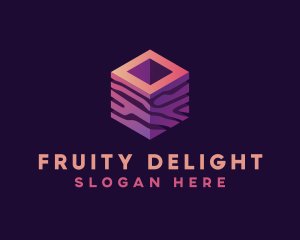 3D Gradient Cube logo design