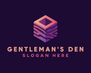 3D Gradient Cube logo design