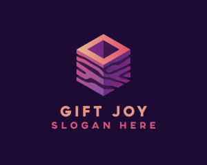 3D Gradient Cube logo design