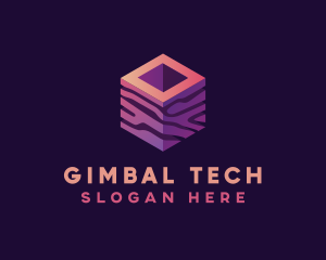 3D Gradient Cube logo design