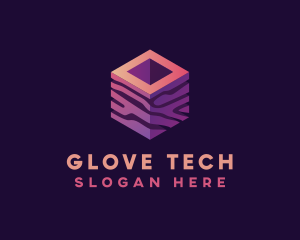 3D Gradient Cube logo design