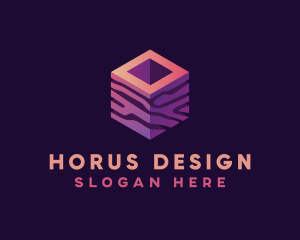 3D Gradient Cube logo design