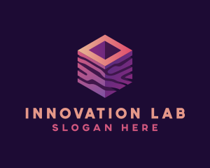 3D Gradient Cube logo design