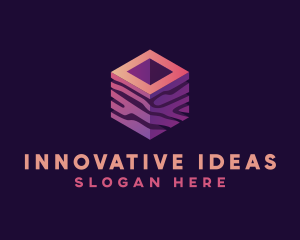 3D Gradient Cube logo design