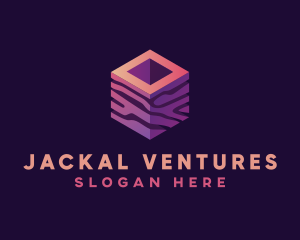 3D Gradient Cube logo design