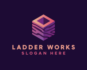 3D Gradient Cube logo design