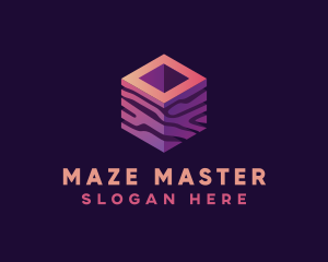 3D Gradient Cube logo design