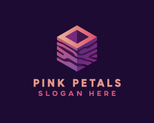 3D Gradient Cube logo design