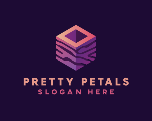 3D Gradient Cube logo design