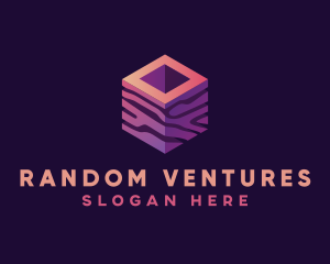 3D Gradient Cube logo design