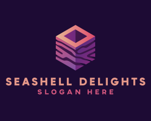 3D Gradient Cube logo design