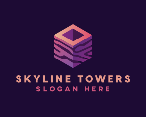 3D Gradient Cube logo design