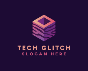 3D Gradient Cube logo design