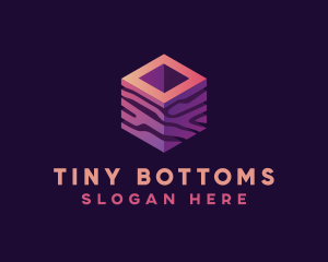 3D Gradient Cube logo design