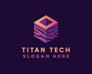 3D Gradient Cube logo design