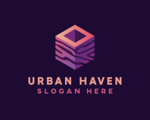 3D Gradient Cube logo design