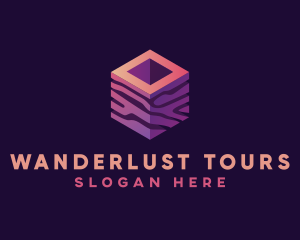 3D Gradient Cube logo design