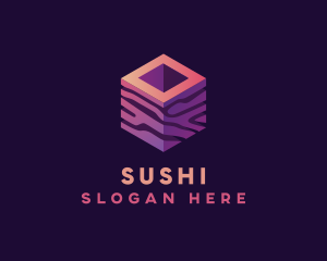 3D Gradient Cube logo design