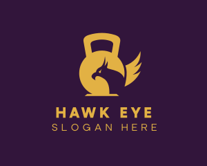 Gold Hawk Kettlebell logo design