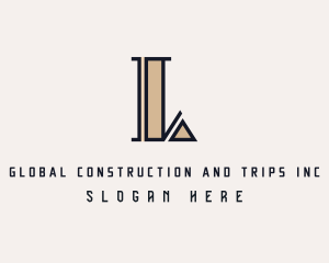Pillar Construction Architecture Logo