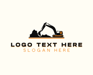 Mining - Excavator Construction Industrial logo design