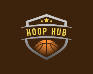 Hoop - Basketball Game Shield logo design