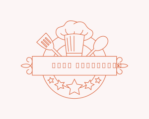 Kitchen - Chef Spatula Stars logo design