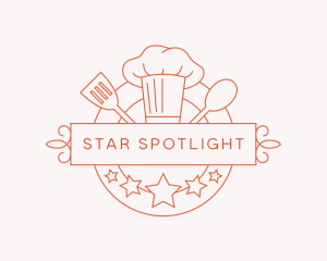 Chef Spatula Stars logo design