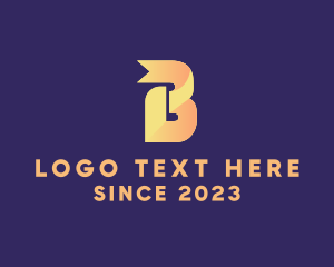 Modern Ribbon Letter B logo design