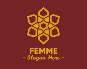 Gold Ornamental Flower  logo design