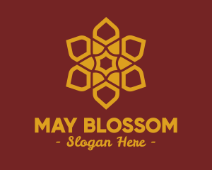 Gold Ornamental Flower  logo design