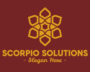 Gold Ornamental Flower  logo design