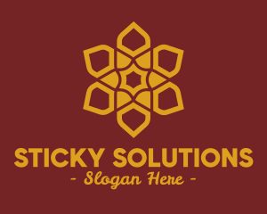 Gold Ornamental Flower  logo design