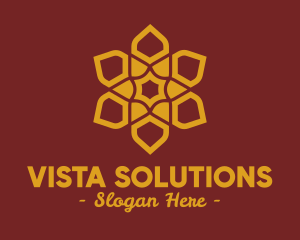 Gold Ornamental Flower  logo design