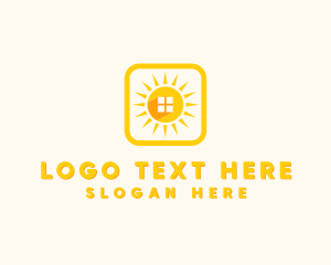 Solar Panel - Sun Home Window logo design