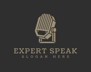 Lecture - Fancy Microphone Podcast logo design