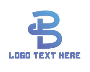 Social Media - Blue Curvy B logo design