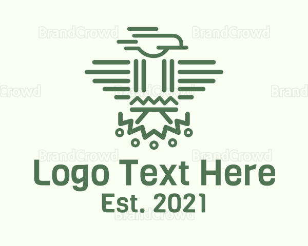 Minimalist Aztec Eagle Logo