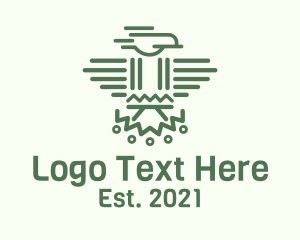 Aztec-culture - Minimalist Aztec Eagle logo design