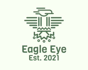 Minimalist Aztec Eagle logo design