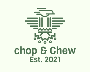 Hawk - Minimalist Aztec Eagle logo design