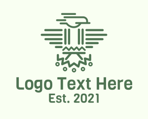 History - Minimalist Aztec Eagle logo design