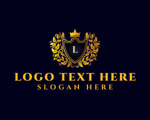 Hotel - Luxury Crown Shield logo design