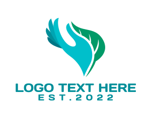 Herb - Wellness Hand Leaf logo design
