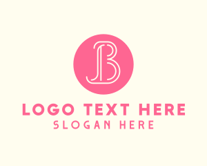 Letter LB - Pink Beauty Letter B logo design